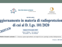 Seminario "Aggiornamento in materia di Radioprotezione di cui al D.Lgs. 101/2020" - 22 Novembre 2025